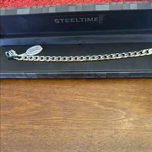 Steeltime Two -Tone Gold/Silver Men's Bracelet